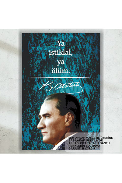 Hayat Poster sau istiklal sau moarte Atatürk citate mdf pictură retro poster ...