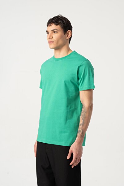 MFY Fashion Men's 100% Cotton Regular Cut Crew Neck Short Sleeve T-Shirt Green