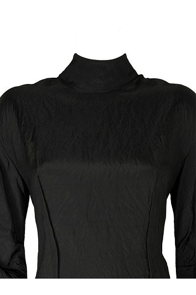 KAMEYA Black Blouse with Snap Detail on the Back