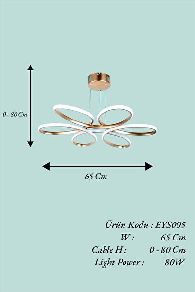 EYSHOP Modern Gold Papatya Model 3 Renk Kumandalı (beyaz&sarı&günışığı) LED Avize