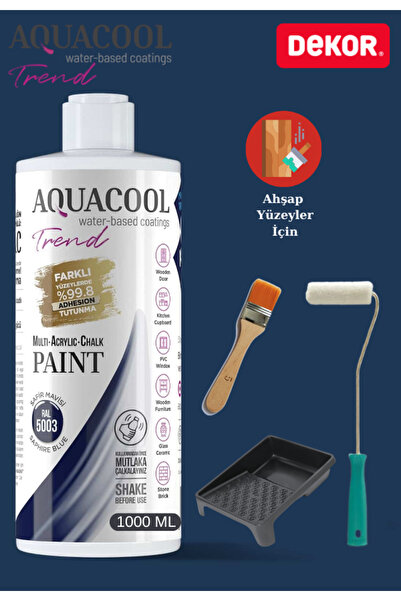 Aquacool Trend Aquacool 1000 ml Ahşap Dönüşüm Boyama Seti Kadife Rulo, Boyacı...