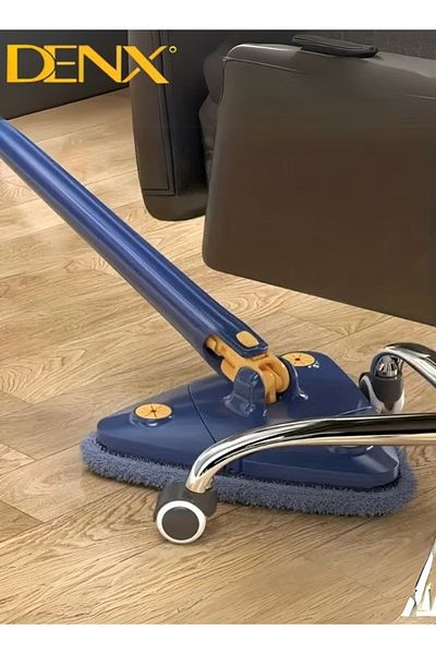 Denx ممسحة تنظيف مثلثة متعددة الوظائف DX2037 دوارة 360 درجة بمقبض طويل من الفولاذ المقاوم للصدأ