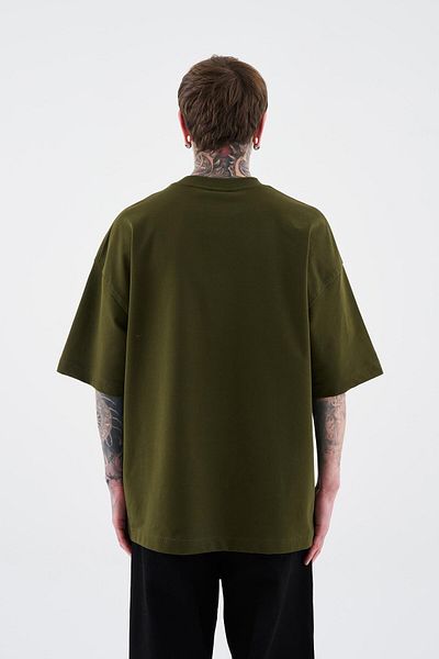 Machinist Βαμβακερό μπλουζάκι Oversize Χακί