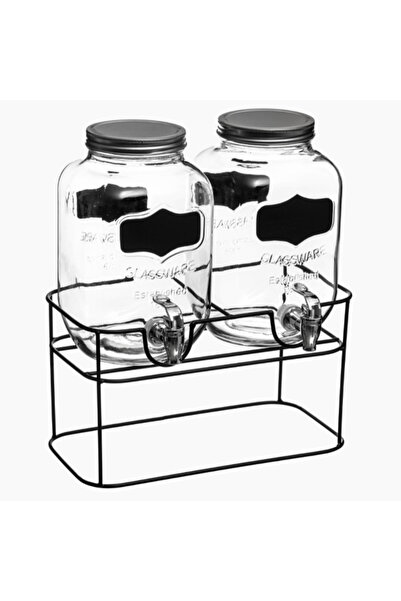 Secret de Gourmet موزع مشروبات مزدوج مع حامل سعة 4 لتر