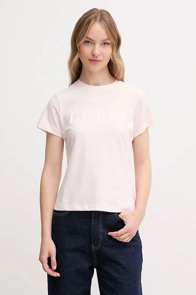 Guess Kamelie Cn T-Shirt Women Pink T-Shirt V5Gı15J1314-G644