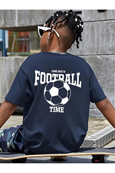 LOUİSA Tricou din bumbac pieptănat cu imprimeu Football Time pentru băiat ble...