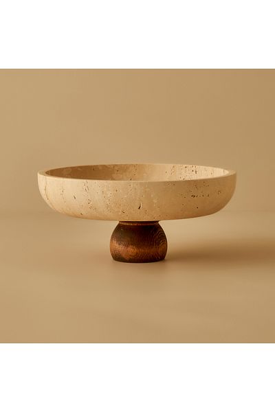 Bella Maison Ephesus Travertine Pedestal Presentation Bowl (25 cm)