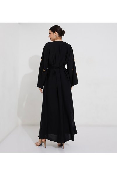 Rosette Abaya Flower Black Gold