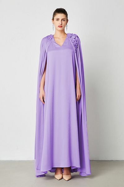 femi9 Satin cape sleeves kaftan