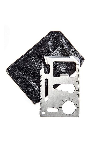 zola Card de supravietuire, multifunctional, metalic, cu husa pentru depozitare, neagra