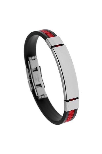 SIC MODA Men's stainless steel and silicone bracelet 4353