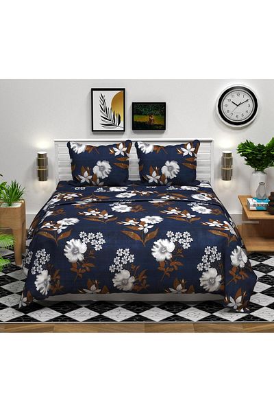 BSB HOME ملاءة سرير مفردة من القطن من جلاس مع غطاء وسادة - 148 × 228 سم - زهرة