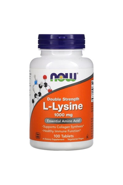 Now Foods , Double Strength L-,Lysine, 1.000 Mg, 100 Tablets