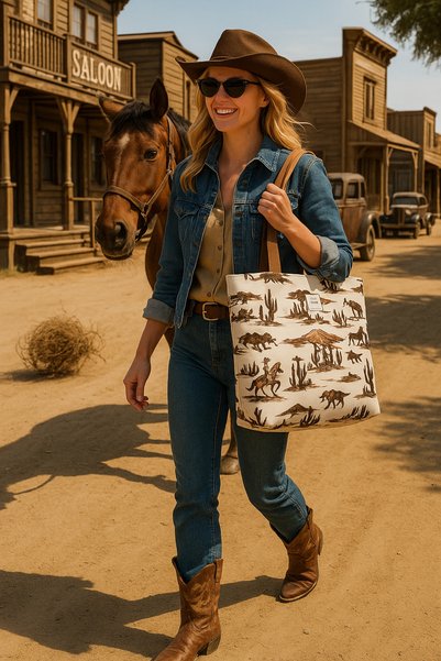 Luvili Large Size Canvas Beze Hat - Bag with Pocket Lined, 40X45 cm