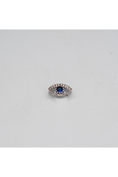 Piercing by Sever Eye Doll Navy Blue Evil Eye Steel Piercing… Silver Color and Transparent Stone (Targus Helix Conch Flat)