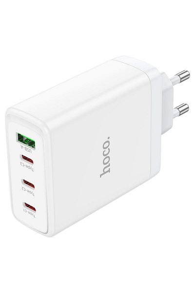 REDz Accessories Încărcător de rețea multiport, Hoco N31 Leader, 1 x USB 3 x Type-C, încărcare rapidă și PD 100w, alb