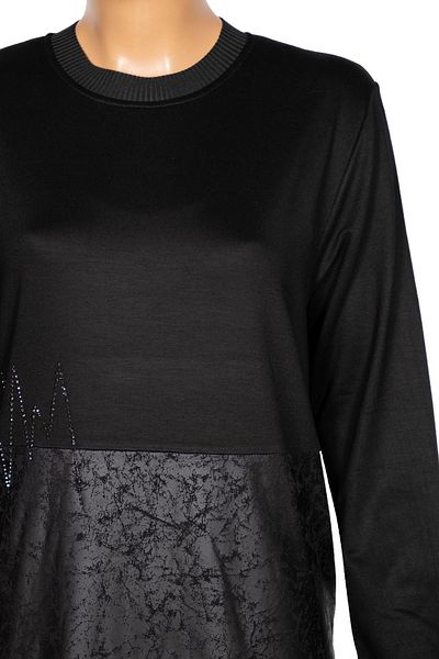Elele Women's Serel Large Size 2 Thread Combination Black Dress