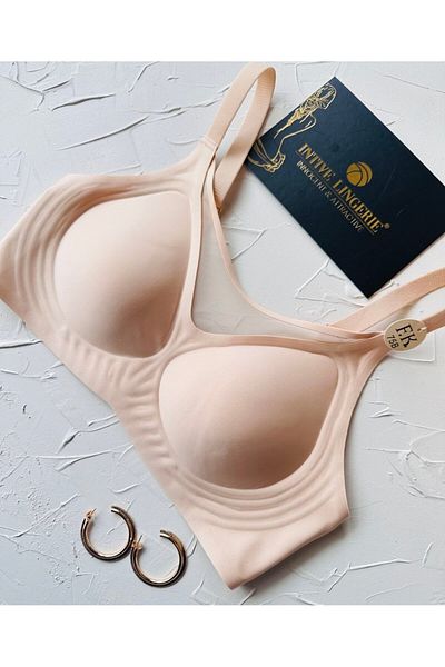 İntive Lingerie Audrey Ελαφρύ σουτιέν με ελαστικό διχτυωτό μπροστινό μέρος χωρίς καλάμι χωρίς ραφή χωρίς ίχνος
