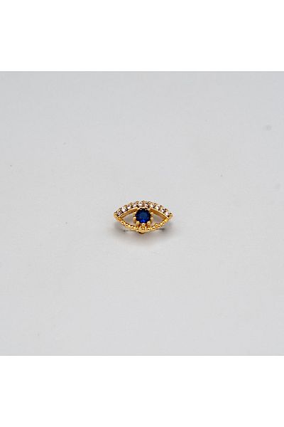 Piercing by Sever Eye Doll Navy Blue Evil Eye Steel Piercing… with Gold Color and Transparent Stone (Targus Helix Conch Flat)