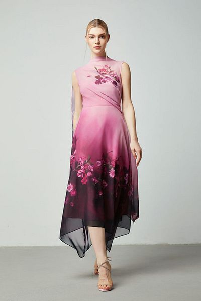 femi9 Floral asymmetric dress