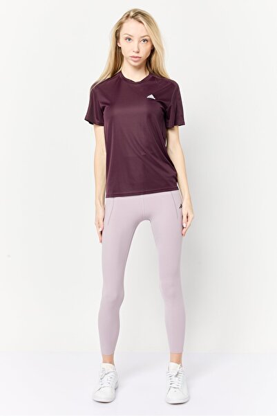 adidas Women Sportswear Fit Short Sleeve Outdoor Top, Maroon