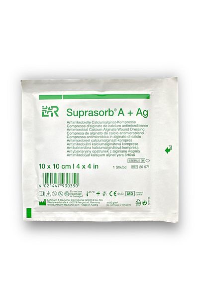LOHMAN&RAUSHER Suprasorb a Ag Calcium and Silver Wound Cover 10X10 cm - Ref 20571
