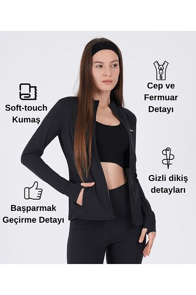 tootechin Modern Cut Essenza Sweat with Thumb and Zipper Detail