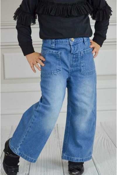 Ede Tekstil Girl's Jeans Pant with Pocket Detail