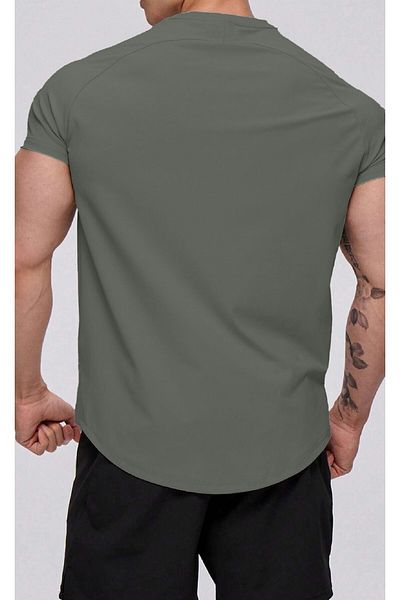 GHASSY CO. Ghassy Co. Ανδρικό Running Sports Raglan Oval Cut χτενισμένο βαμβακερό μπλουζάκι