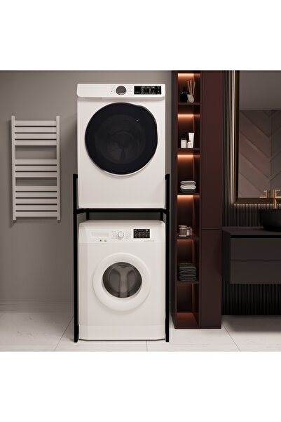 eportatif Banyo Rafı Çamaşır ve Kurutma Makinesi Dolabı Beyaz 1624