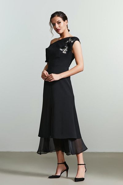 femi9 feather embellished dress