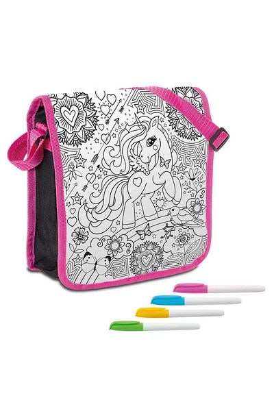 GRAFİX Girls' Drawing Bag Set 30 X 25 Cm With 4 Markers