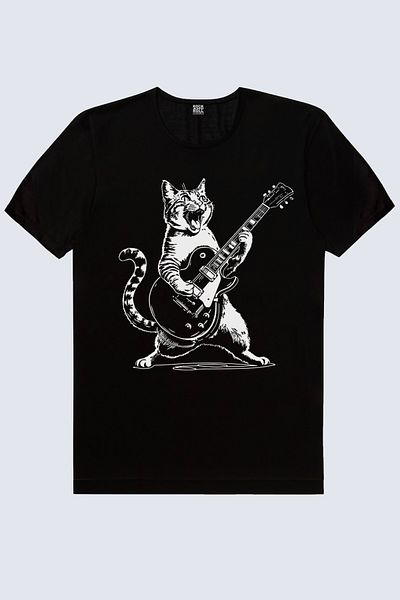 ROCKANDROLL Ανδρικό κοντομάνικο μπλουζάκι Sarman Rock μαύρο