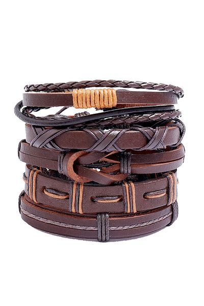 SIC MODA Set of 5 eco-leather bracelets SIC MODA 4337