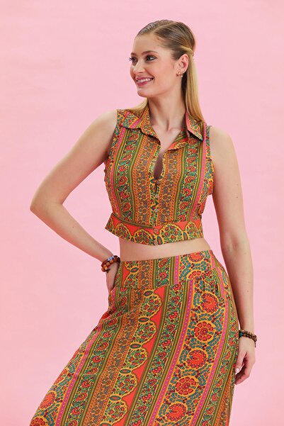 Los banditos Сорочка з коміром на ґудзиках, укорочена блуза