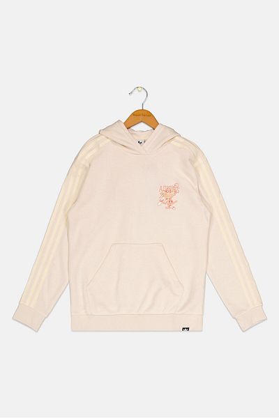 adidas Kids Boy Sportswear Fit Long Sleeve Outdoor Hoodie, Beige