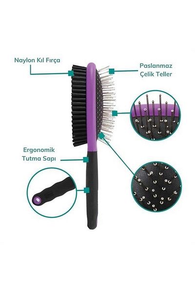 tedaks Buffer Multi-Purpose Double Sided Easy Pet Cat Dog Cleaning Pet Brush