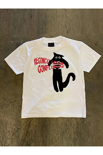 AEMİ Tricou oversize 100% bumbac imprimat unisex