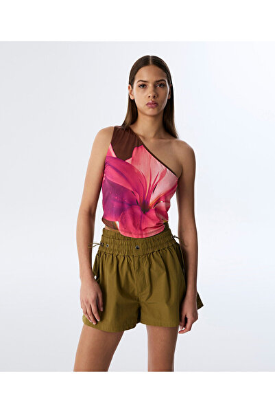 Twist ASİMETRİK KOL CROP T-SHIRT
