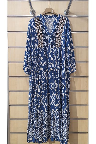 Park Moda Rochie lungă din viscoză cu model garnit