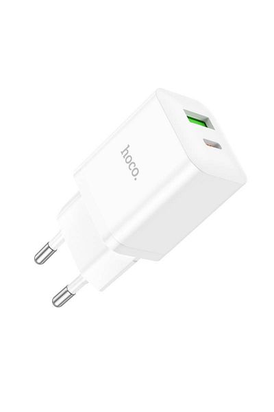 REDz Accessories Încărcător de rețea, încărcare dublă, USB tip C, Hoco N28, PD 20w, alb