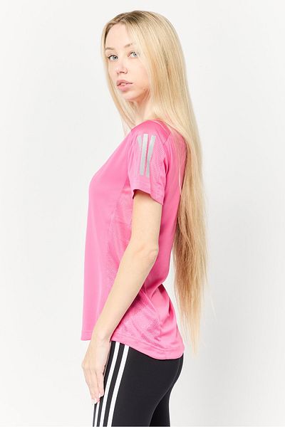 adidas Women Sportswear Fit Short Sleeve Running T-shirt, Dark Pink