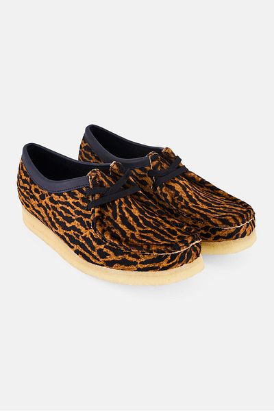 CLARKS Women Standard Wallabee Animal Pattern Lace Up Boat Shoes, Multicolor