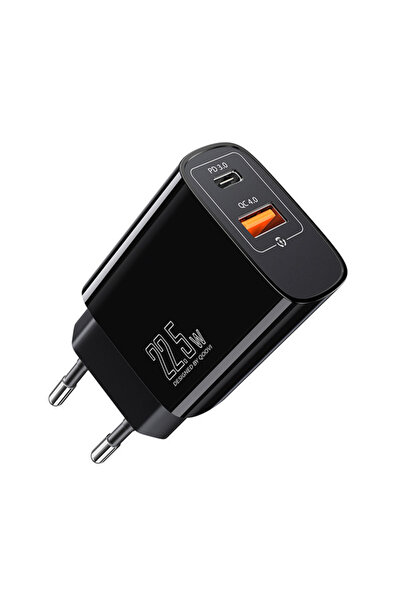 REDz Accessories Φορτιστής διπλής φόρτισης 22,5W, USB + τύπου-C, QOOVI, μαύρο