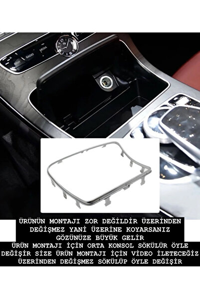 kaytaz Mercedes W205 Orta Konsol Bardaklık Çerçeve Krom Trim