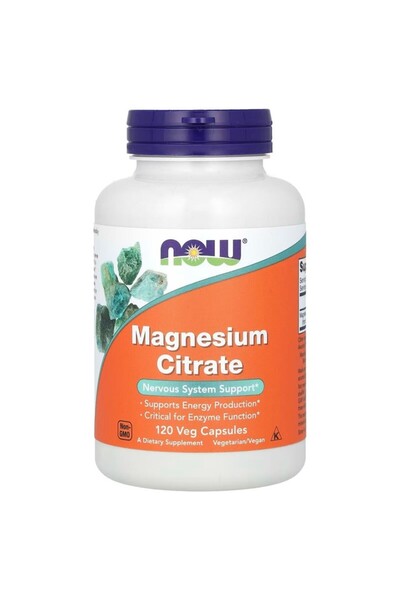 Now Foods Magnesium Citrate, 120 Veg.Kapsül.Usa Menşei.Dmmedicine