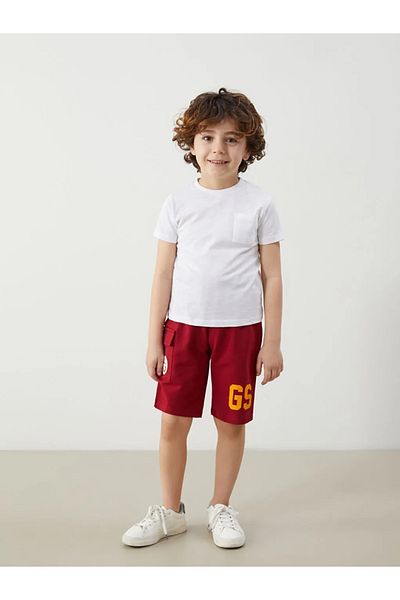 LC Waikiki Pantaloni scurți pentru băieți cu imprimeu roșu LCW Kids