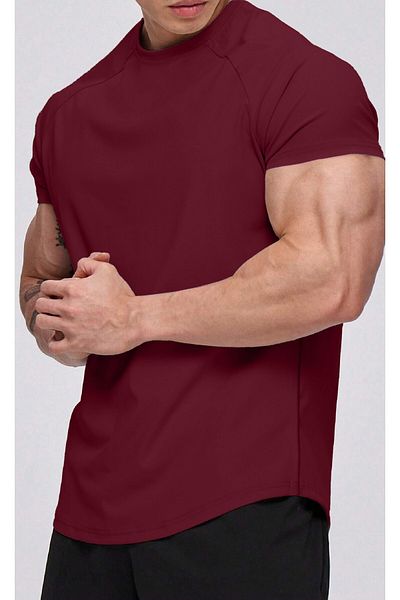GHASSY CO. Ghassy Co. Ανδρικό Running Sports Raglan Oval Cut χτενισμένο βαμβακερό μπλουζάκι