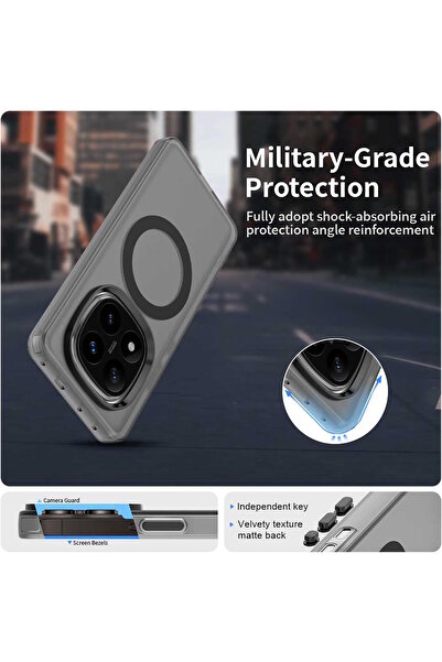 m.tk moveteck Xiaomi Redmi Note 14 Pro 5G Kılıf Kamera Çıkıntılı Mat Magsafe Özellikli Kenarları Renkli Sert Kapak