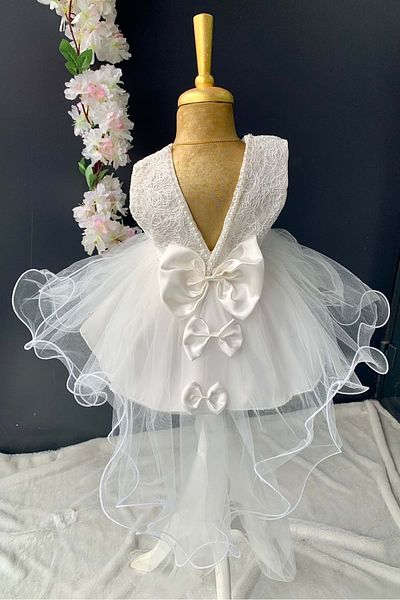 s.t. sebat tekstil Baby Girl Row Bow Evening Dress Sb147